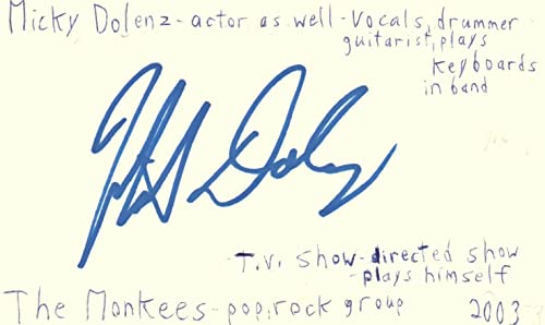 Micky Dolenz The Monkees Rock Group Music Autographed Signed Index Card JSA COA