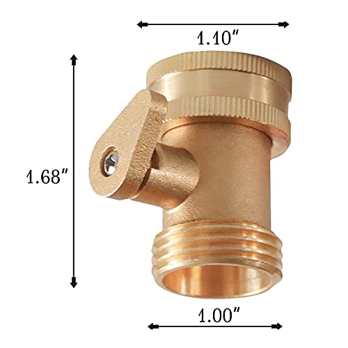 Hourleey Brass Garden Hose Shut Off Valve, 2 Pack Heavy Duty 3/4 Inch Solid Brass Garden Hose Shut Off Valve with 10 Extra Rubber Washers