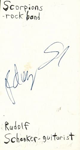 Rudolph Schenker Guitarist Scorpions Rock Band Music Signed Index Card JSA COA