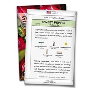 Sow Right Seeds - Cubanelle Pepper Seed for Planting - Non-GMO Heirloom Packet with Instructions to Plant an Outdoor Home Vegetable Garden - Great Gardening Gift (1)