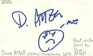 dave attell comedian tv host movie autographed signed index card jsa coa