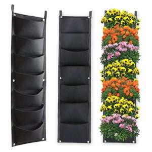 x xben vertical wall hanging planters, 7 pockets indoor outdoor large grow bags for balcony garden yard office home decoration
