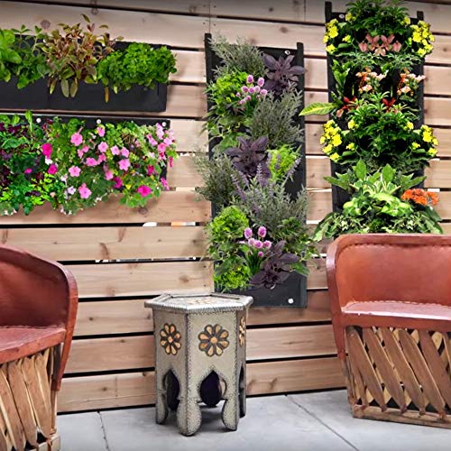 X XBEN Vertical Wall Hanging Planters, 7 Pockets Indoor Outdoor Large Grow Bags for Balcony Garden Yard Office Home Decoration