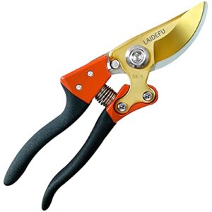 garden shears, pruning shears for gardening heavy duty with rust proof stainless steel blades, garden clippers best hand pruners ergonomic gardening tools
