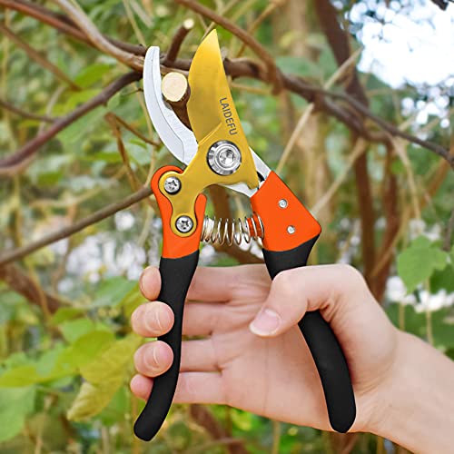 Garden Shears, Pruning Shears for Gardening Heavy Duty with Rust Proof Stainless Steel Blades, Garden Clippers Best Hand Pruners Ergonomic Gardening Tools