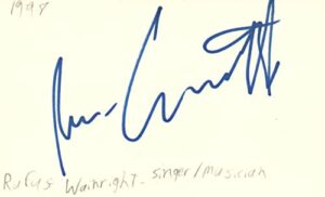 rufus wainwright singer musician songwriter music signed index card jsa coa