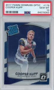 graded 2017 panini donruss optic cooper kupp #179 rated rookie rc football card psa 10 gem mint