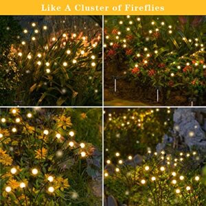 Solar Garden Lights, 4 Pack 24LED Solar Firefly Lights, Starburst Swaying Solar Firefly Lights Outdoor Waterproof, Sway by Wind, Solar Garden Landscape Lights, Firefly Lights Solar Outdoor Decorative