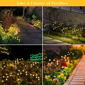 Solar Garden Lights, 4 Pack 24LED Solar Firefly Lights, Starburst Swaying Solar Firefly Lights Outdoor Waterproof, Sway by Wind, Solar Garden Landscape Lights, Firefly Lights Solar Outdoor Decorative