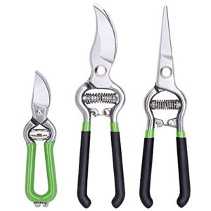 topline 3-pc garden shears set, included 8″, 5.5″ bypass pruning shears, 8″ hand bypass pruner , garden clippers for tree trimmers,gardening