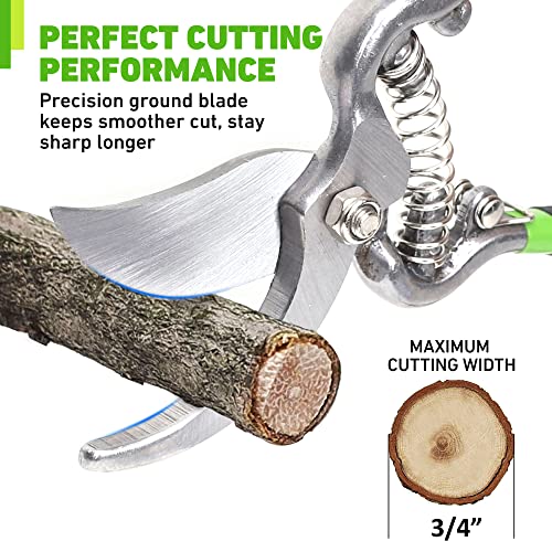 TOPLINE 3-PC Garden Shears Set, Included 8", 5.5" Bypass Pruning Shears, 8" Hand Bypass Pruner , Garden Clippers for Tree Trimmers,Gardening