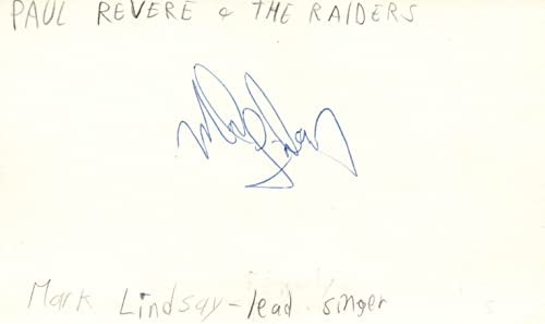 Mark Lindsay Lead Singer Paul Revere & The Raiders Signed Index Card JSA COA