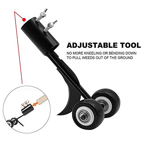 Weed Puller Tool with Wheels, Stand Up Weeding Tools for Garden Patio Backyard Lawn Sidewalk Driveways Weeds