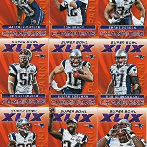 New England Patriots 2014 Panini Super Bowl XLIX Champions Limited Edition Factory Sealed 25 Card Team Set with First Malcolm Butler Rookie Year Card, 3 Tom Brady Cards, Super Bowl Moments Cards and More