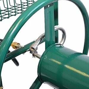 XtremepowerUS Hose Reel Cart Green w/Wheels 300' Capacity Outdoor Patio Garden Reel Holder