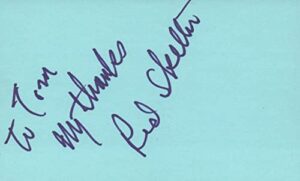 red skelton actor comedian 1977 carnegie autographed signed index card jsa coa