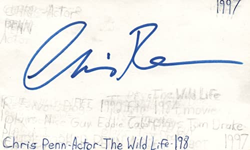 Chris Penn Deceased Actor Reservoir Dogs Wild Life Signed Index Card JSA COA