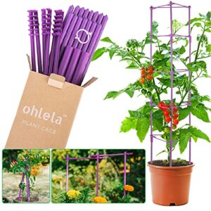large tomato cages for garden – 6.5ft (up to 80 inches) heavy duty tomato cages for vine, vegetables, fruits & flowers with adjustable stake arms – tomato stakes with 20pcs plant clips