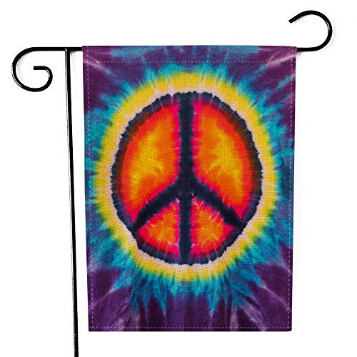 12X18 Garden Flag,Gesmatic Peace Garden Flag Christmas Garden Flag Abstract Peace Sign Design Tie Dye Garden Flag Décor Farmhouse Burlap Yard Outdoor Decoration for Homes, Yards and Gardens