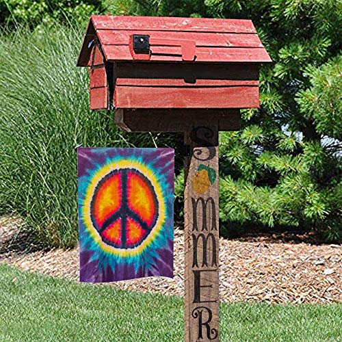 12X18 Garden Flag,Gesmatic Peace Garden Flag Christmas Garden Flag Abstract Peace Sign Design Tie Dye Garden Flag Décor Farmhouse Burlap Yard Outdoor Decoration for Homes, Yards and Gardens