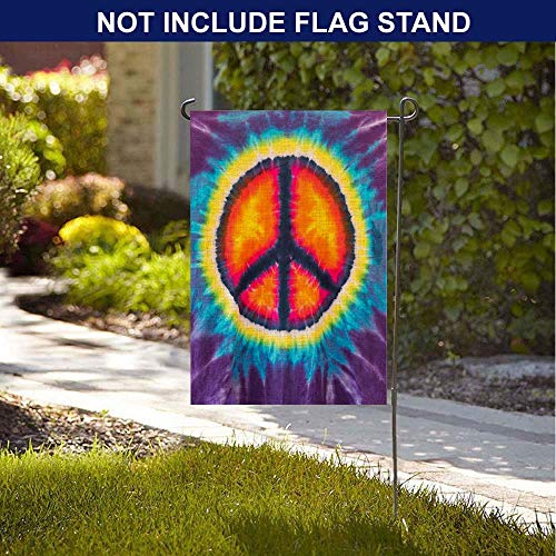 12X18 Garden Flag,Gesmatic Peace Garden Flag Christmas Garden Flag Abstract Peace Sign Design Tie Dye Garden Flag Décor Farmhouse Burlap Yard Outdoor Decoration for Homes, Yards and Gardens