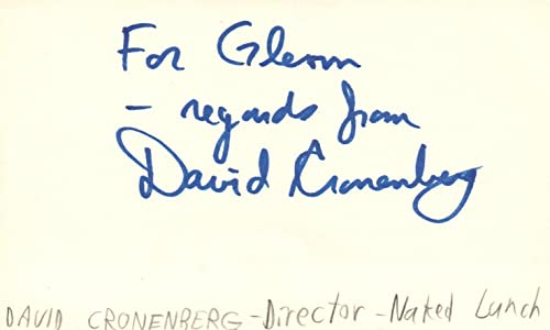 David Cronenberg Director Filmmaker Movie Autographed Signed Index Card JSA COA