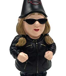 Harley-Davidson Lady Biker Themed Polystone Garden Gnome, 4.5 x 11 in. 544902C