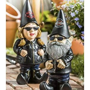 Harley-Davidson Lady Biker Themed Polystone Garden Gnome, 4.5 x 11 in. 544902C