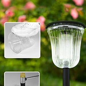 JSOT 200 Lumens Solar Pathway Lights,4 Pack Solar Outdoor Landscape Path Lights Waterproof,Bright Solar Driveway Lights,IP65 Long Last LED Solar Walkway Light for Garden,Lawn,Path.(Warm/White Light)