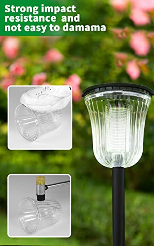 JSOT 200 Lumens Solar Pathway Lights,4 Pack Solar Outdoor Landscape Path Lights Waterproof,Bright Solar Driveway Lights,IP65 Long Last LED Solar Walkway Light for Garden,Lawn,Path.(Warm/White Light)