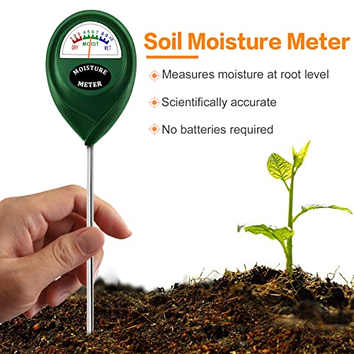 Suplong Soil Moisture Meter,Plant Moisture Meter, Plant Water Meter for Plants, Gardening, Farming, Indoor and Outdoor Plants(No Batteries Required)