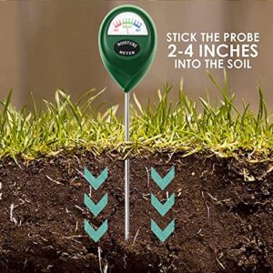 Suplong Soil Moisture Meter,Plant Moisture Meter, Plant Water Meter for Plants, Gardening, Farming, Indoor and Outdoor Plants(No Batteries Required)