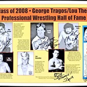 2008 Roddy Piper, Abe Jacobs, Masaniro Saito Stu Hart Penny Banner Signed Poster - Autographed Wrestling Photos