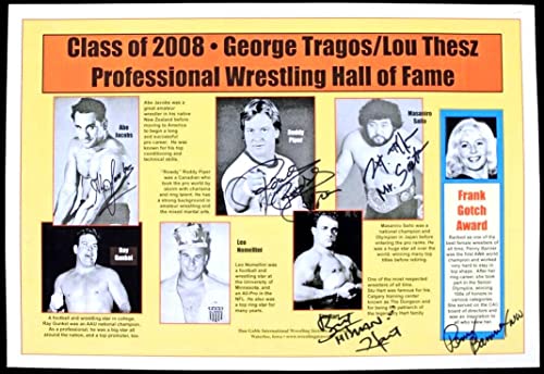 2008 Roddy Piper, Abe Jacobs, Masaniro Saito Stu Hart Penny Banner Signed Poster - Autographed Wrestling Photos