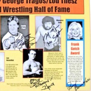 2008 Roddy Piper, Abe Jacobs, Masaniro Saito Stu Hart Penny Banner Signed Poster - Autographed Wrestling Photos