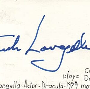 Frank Langella Actor Dracula Movie Autographed Signed Index Card JSA COA