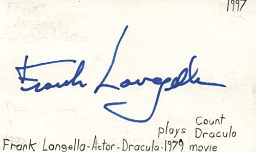 Frank Langella Actor Dracula Movie Autographed Signed Index Card JSA COA