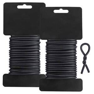 tenn well 3.5mm garden wire ties, 52 feet soft plant ties for climbing plants, black plant training wire for tomato plants, climbing roses, vines and cucumbers (2pcs x 26 feet)