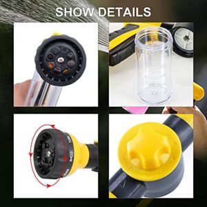 High Pressure 8 in 1 Car Wash Brush Foam Gun,Garden Hose Nozzle Foam Cannon Bottle Soap Sprayer,Watering Plants,Showering pet,Wash Car(Black)