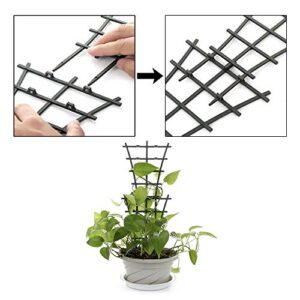 GWOKWAI 6Pcs Plant Climbing Trellis Supports, DIY Garden Mini Superimposed Potted Plant Support Plastic Pot Plant Stem Support Wire for Indoor Outdoor Vines Flower Vegetable