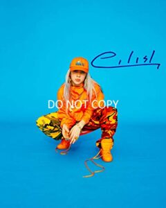 billie eilish singer 8×10 signed reprint photo dark pop #1 rp