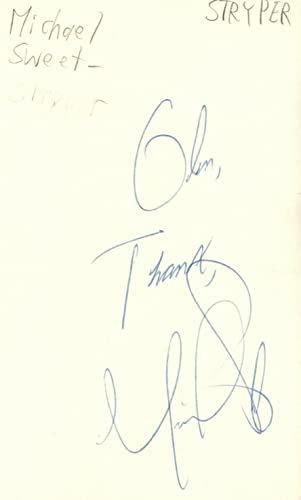 Michael Sweet Singer Stryper Rock Band Music Signed Index Card JSA COA