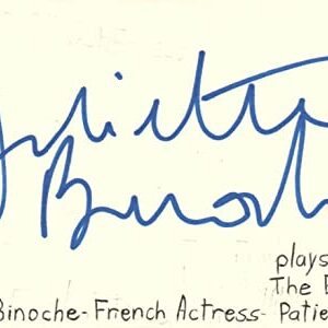 Juliette Binoche French Actress Movie Autographed Signed Index Card JSA COA