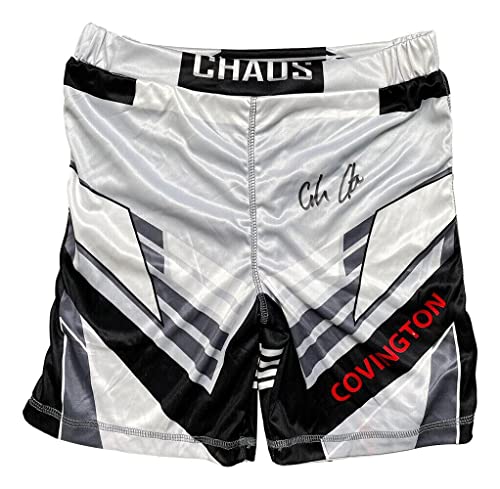Colby Covington Signed White UFC Chaos Trunks JSA ITP - Autographed UFC Jerseys and Trunks