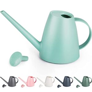 psukhai watering can for indoor plants garden flower, modern small water cans long spout for outdoor watering plants 1/2 gallon 60oz(green)