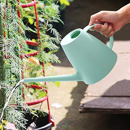 Psukhai Watering Can for Indoor Plants Garden Flower, Modern Small Water Cans Long Spout for Outdoor Watering Plants 1/2 Gallon 60OZ(Green)