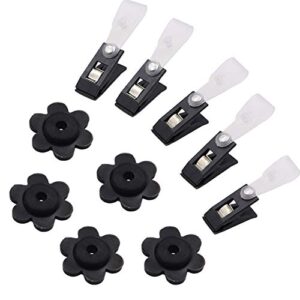 10 Pack Garden Flag Rubber Stoppers and Adjustable Anti-Wind Clips - Flag Stops Accessories Hardware for Garden Flag Poles Stand