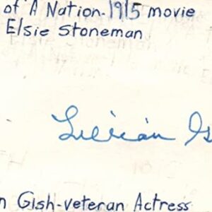 Lillian Gish Actress Signed 2.5x3.5 Index Card with JSA COA