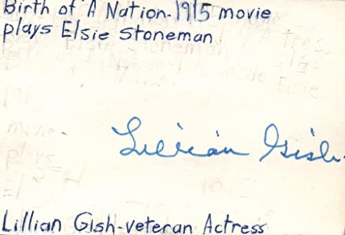 Lillian Gish Actress Signed 2.5x3.5 Index Card with JSA COA