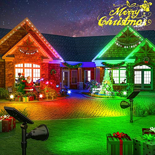 ROSHWEY Solar Outdoor Lights Waterproof, 9 Lighting Modes Solar Garden Lights Colored Landscape Spotlights Spot Lights Outdoor for Backyard House Yard Pool Patio- 4 Pack